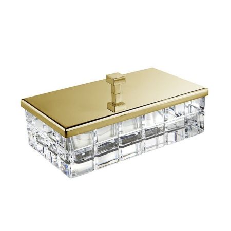 3SC Palace Коробочка универсальная, 23х12,5хh10см, с крышкой, настольная, цвет: Rosa хрусталь/золото 24к. Lucido, артикул PA78AROGD