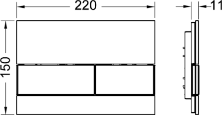 TECEsquare, cтекло белое, клавиши шлифованная нерж. сталь, артикул 9240801