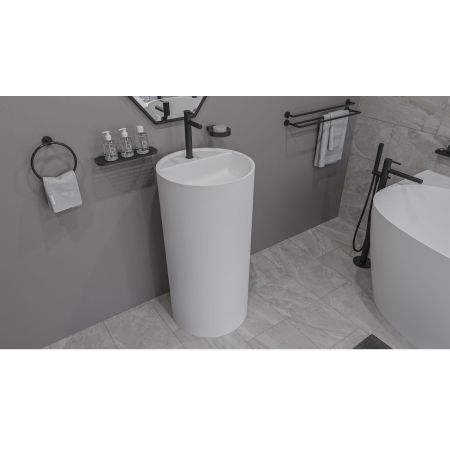 Умывальник WHITECROSS Pantheon D=43 (белый мат) иск. камень