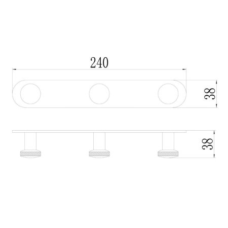 Планка с крючками Savol S-002173Q, графит, артикул S-002173Q
