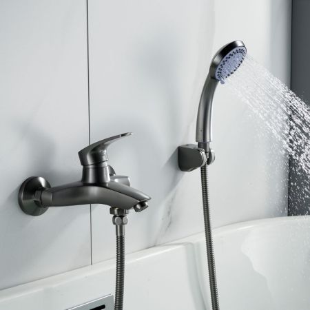 Смеситель для ванны Shevanik S5002T, оружейная сталь, артикул S5002T