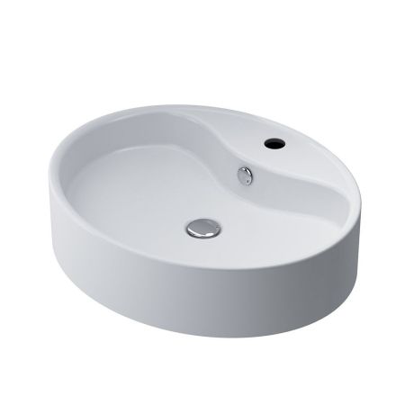 M8FWCC20561WG Func Раковина накладная, овал с базой под смес., 56 см, цвет белый глянец, артикул M8FWCC20561WG