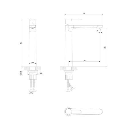 Смеситель Lemark Ladoga для раковины высокий (LMF-0715B-BL), артикул LMF-0715B-BL