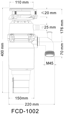 Измельчитель пищевых отходов Fmark FCD-1002E, артикул FCD-1002E