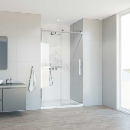 Душевая дверь Como Soft VDS-1CS130CL, 1300, хром, стекло прозрачное, артикул VDS-1CS130CL