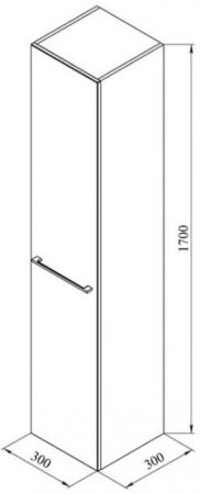 Шкаф-пенал De Aqua Токката 30 бежевый, левый