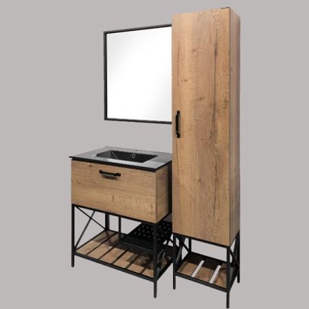 Тумба с раковиной Comforty Бредфорд 75 4149064 Дуб темный, артикул 4149064