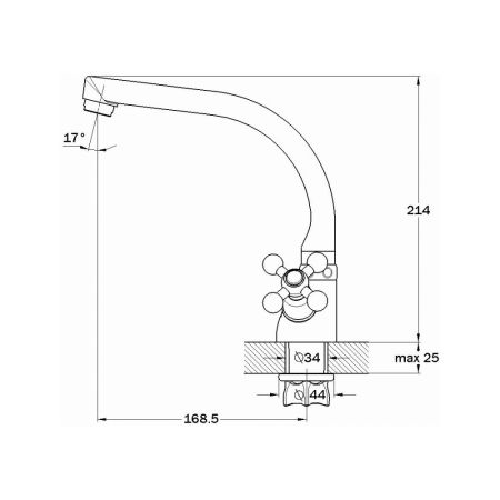 Смеситель для кухни G.Lauf QTZ4-D856, хром