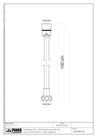 Fiore Shower, душевой шланг из ПВХ, длина 150 см, цвет черный матовый, артикул 30NN8716