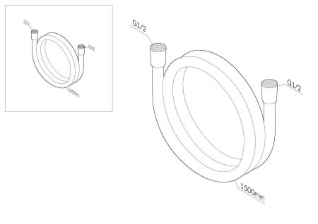 F0415122 душевой шланг 1500мм ПВХ монолитный, черный матовый, шт., артикул F0415122