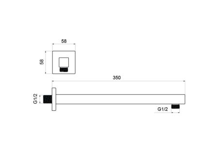 Держатель верхнего душа настенный 350 мм AQUATEK AQ2175CR, артикул AQ2175CR