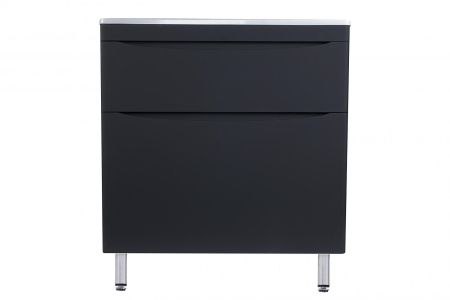Тумба напольная "Бергамо мини 90" (2 ящ.) Люкс антискрейтч черный, PLUS, артикул СС-00002363