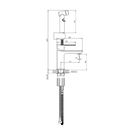 Смеситель для раковины с гигиеническим душем Splenka S05.12, хром