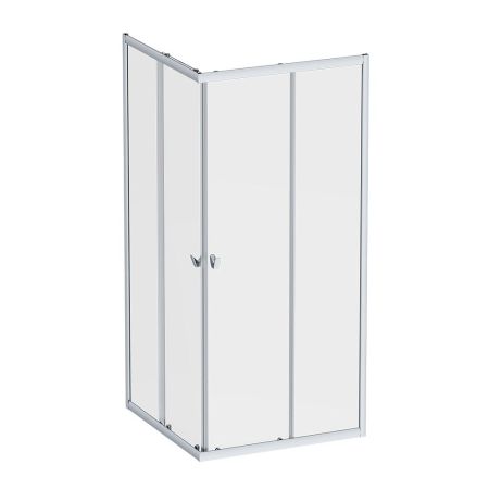 W87G-403-9090-MT Sunny душ огражд квадратн, раздвижн двери 90x90 серебро,стекло прозрачн
