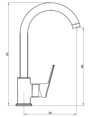 Смеситель Rock для кухни, R-излив, артикул: RK519, артикул RK519