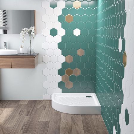 Акриловый душевой поддон Lavinia Boho Rock 37071800, полукруглый, 80 х 80 см, артикул 37071800