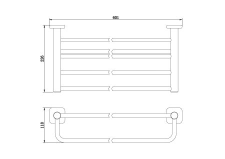 Полотенцедержатель с полкой WONZON & WOGHAND, Темный графит (WW-V1901-GM), артикул WW-V1901-GM