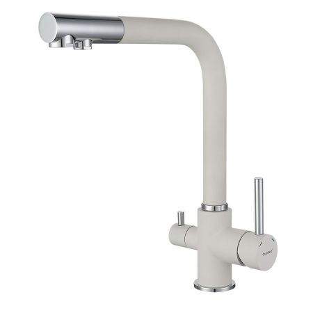 Смеситель для кухни с подключением фильтра GranFest 3611, иней