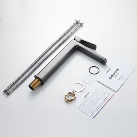 Смеситель для раковины Shevanik S9911T, оружейная сталь, артикул S9911T