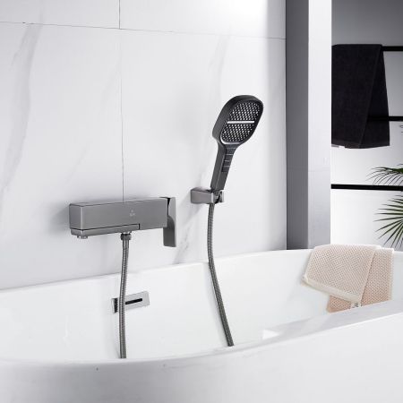 Смеситель для ванны Rose R1002T, оружейная сталь