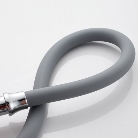 Смеситель для кухни с гибким изливом Shevanik S743-9, хром/серый