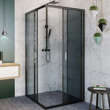 Душевой уголок Alex Baitler AB 144-B90 90x90 профиль Черный стекло тонированное