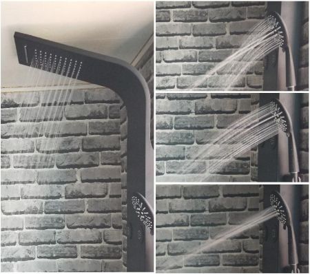 Душевая панель Galaxy Black с гидромассажем, артикул AP40-04