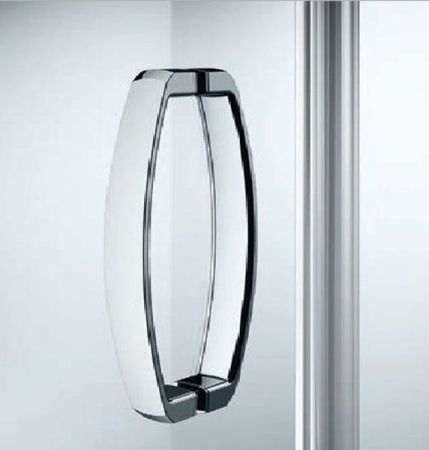 Душевой уголок Huppe Fracture 100х100 радиальный профиль Хром стекло прозрачное