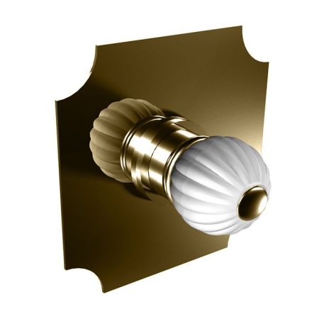 BONGIO RIVOLI Переключатель на 2 положения, ручка стекло белое, внешняя часть, цвет золото, артикул 05556OR00EU