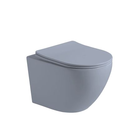 Унитаз подвесной Globo VT1-14SMO безободковый, цвет океан мат., ультратонкое сиденье soft-close, артикул VT1-14SMO