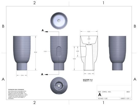 Disegno ceramica Loom, напольная раковина, чаша 42,6хh85 см, цвет turtle, артикул LO08542054