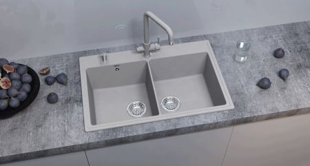 Кухонная мойка Ulgran Quartz Ruma 780-05, бетон, артикул Ruma 780-05