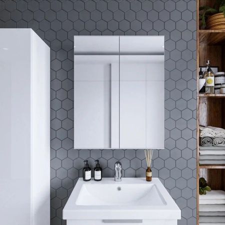 Зеркальный шкаф Бриклаер Хелена 60 см, белый, артикул 4627125416439