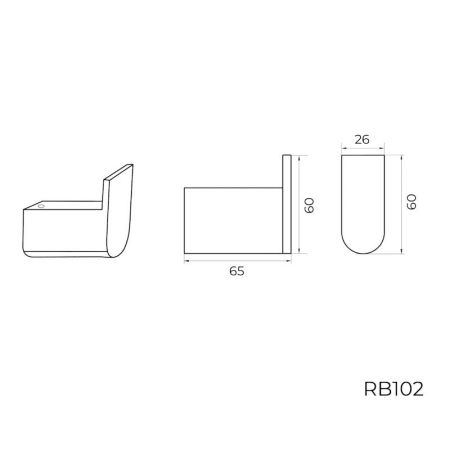 Крючок для ванной комнаты Knotlor RH102C, хром, артикул RH102C