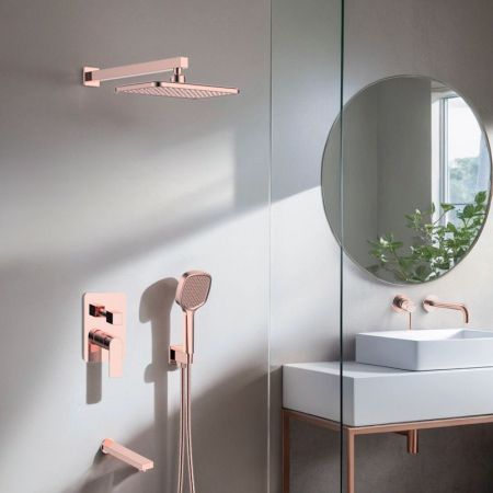 Душевая система встраиваемая 7в1 Voda Neva Rose Gold 7in1NVRG, розовое золото, артикул 7in1NVRG