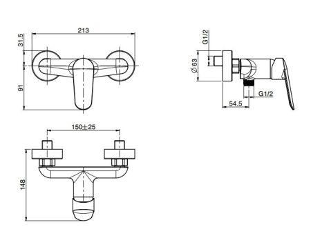 FIMA|Carlo Frattini Spot Смеситель для душа внешнего монтажа, цвет хром, артикул F3005/1CR