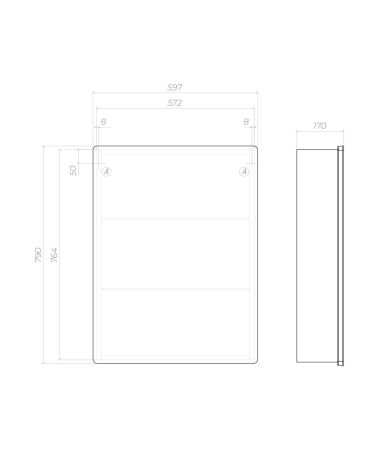 Зеркальный шкаф VIGO Geometry zsh.GEO.60.El, 60 см, артикул zsh.GEO.60.El