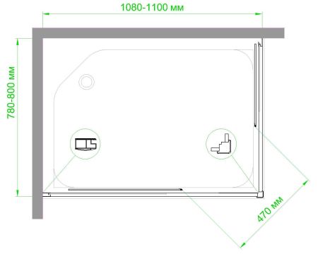 Душевой уголок Royal Bath RB HPD-C-BL 110х80х185 (матовое), артикул RB8110HPD-C-BL