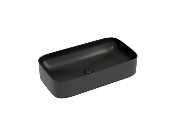 Умывальник чаша накладная прямоугольная (цвет Черный Матовый) Элемент (Element) 705x380x122мм