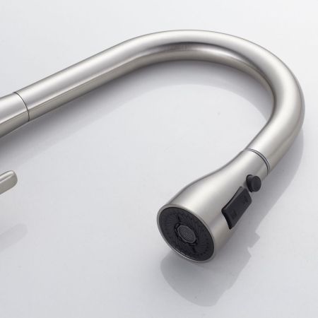 Смеситель для кухни с выдвижным изливом Shevanik S363L, сатин, артикул S363L