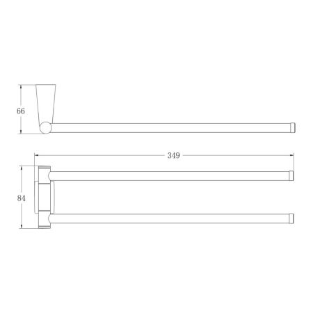 Полотенцедержатель поворотный двойной BELZ B91512, белый