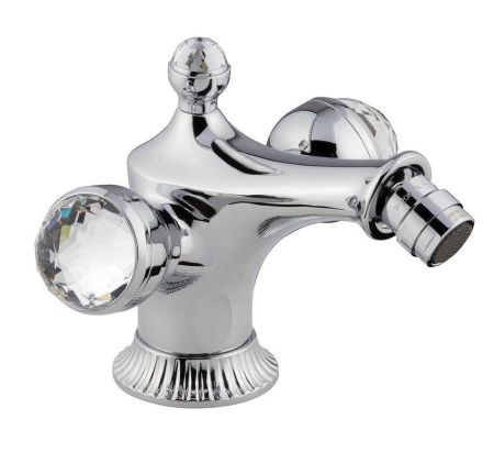 Смеситель The One для биде. Металлические ручки + большие прозрачные кристаллы Swarovski, цвет хром, артикул 98004VSWCR