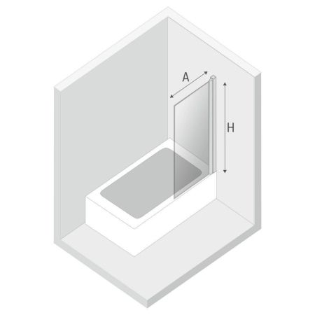 Шторка для ванны NEW TRENDY NEW SOLEO BLACK 80 см P-0089 (черный)