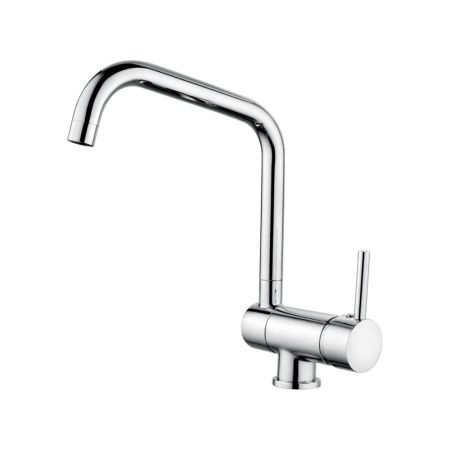 AQG TILE, смеситель для кухни с закругленным поворотным опускающимся  изливом, цвет хром, артикул 05TILE550CR