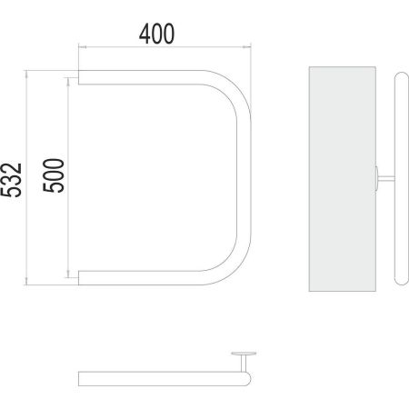 Полотенцесушитель водяной Terminus  П-образный (1") БШ 50х40, артикул 4620768881428