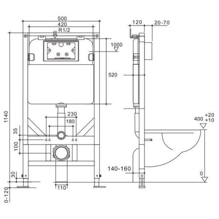 Инсталляция для унитаза Cerutti SPA CR555, артикул CR555