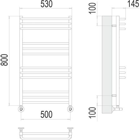 Полотенцесушитель водяной Terminus Соренто П12 50х80, артикул 4670078530837