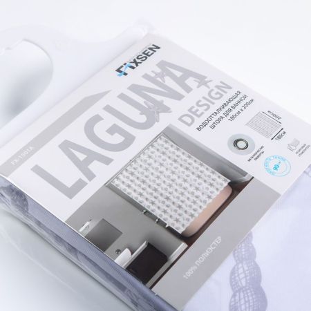 Штора для ванной комнаты FIXSEN DESIGN FX-1501A, белый/серый, артикул FX-1501A