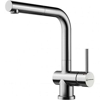 Смеситель для кухни, OMOIKIRI, Koriyama-S, тип открывания воды-однорычажный, тип регулирования воды-керамический картридж, монтаж-на раковину/столешницу, отверстия для монтажа-1, высота, мм-290, вынос излива, мм-220, тип излива-выдвижной, поворотный, вытя