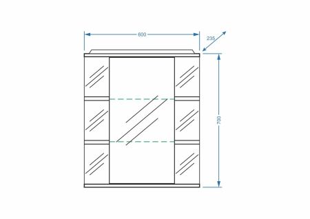 Зеркало-шкаф "Лаура 60/С", правое, артикул SP-00000050